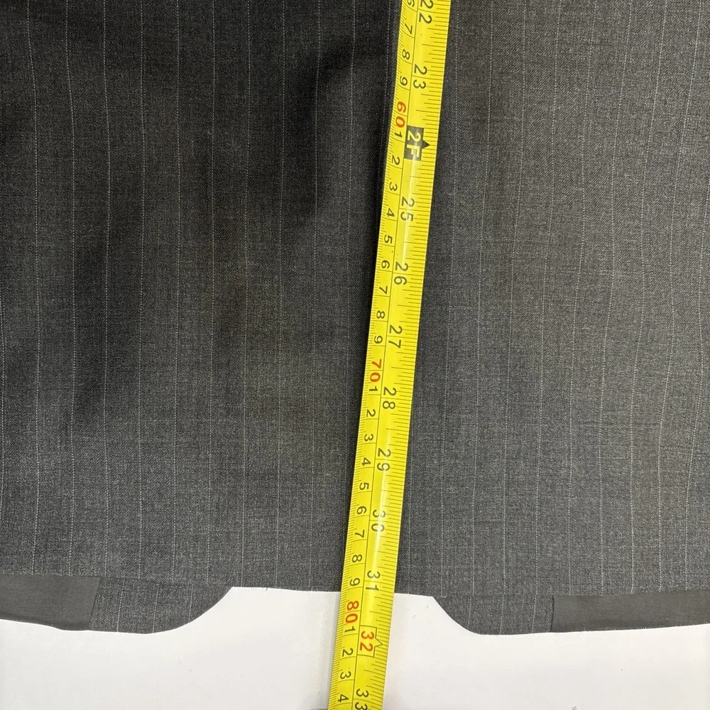 Ralph Lauren Mens Blazer Gray Pinstripe Wool 2 Button Suit Jacket Sport Coat 42R
